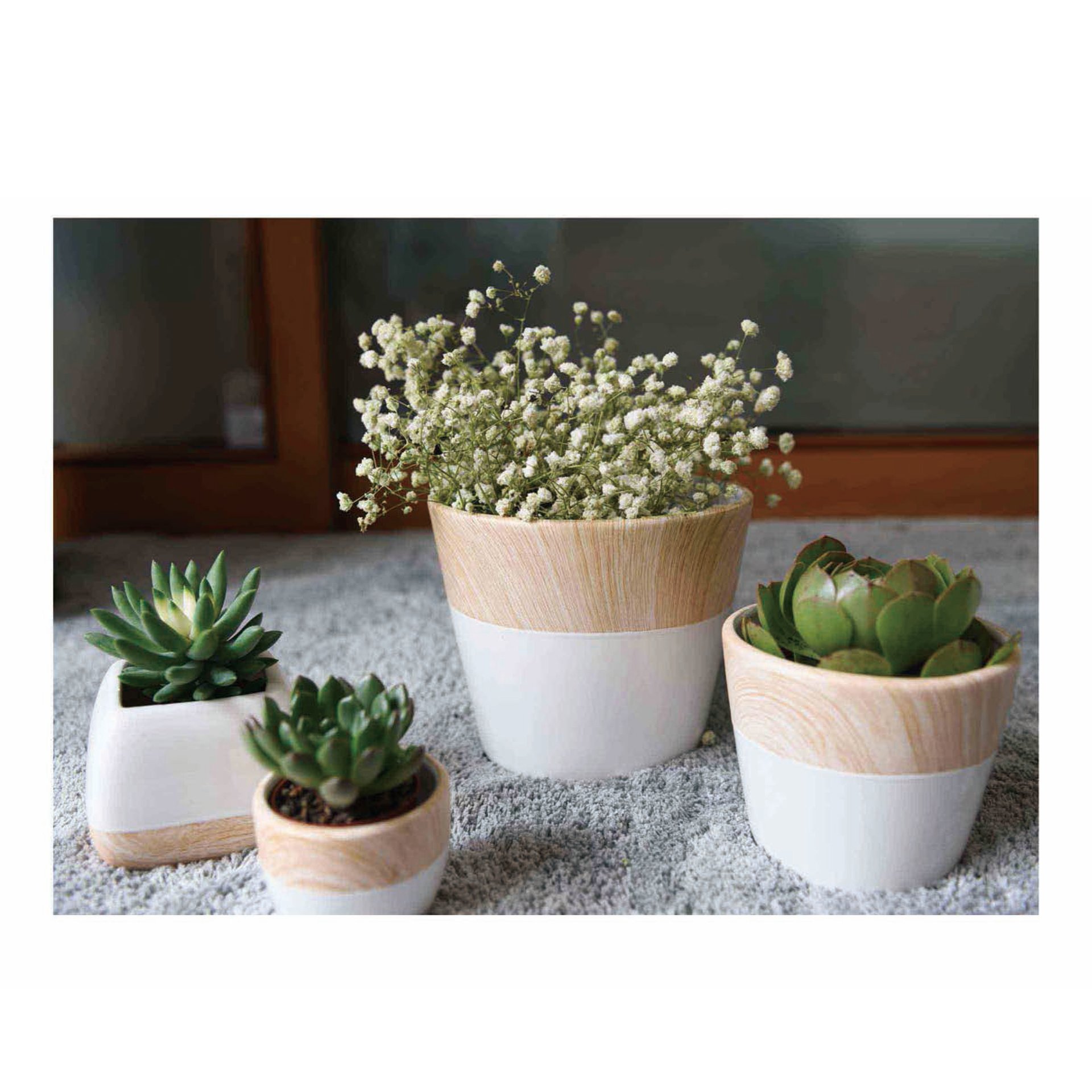 Round Square Mini Fleshy Plant Flower Pot Machine Ceramic Planter