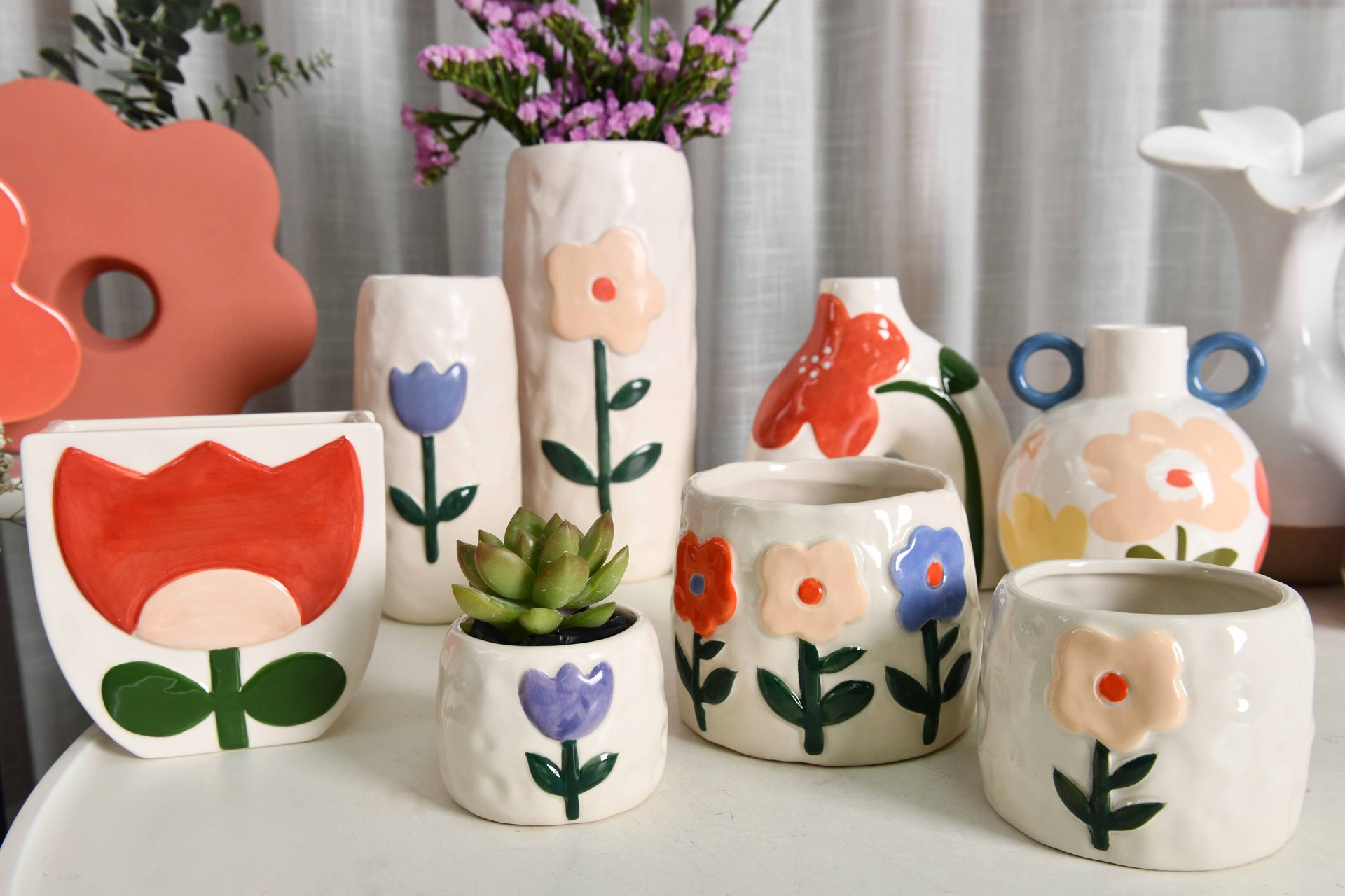 Wholesale indoor Porcelain Flowerpot Ceramic Flower Pot plant pots