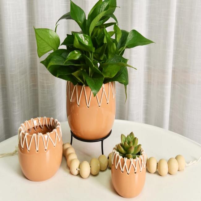 Hot Promotion Fashion Design Painting Ceramic Flowerpot