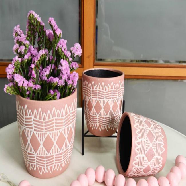 Modern Indoor Planter Decoration Round Shape Ceramic Flower Pot