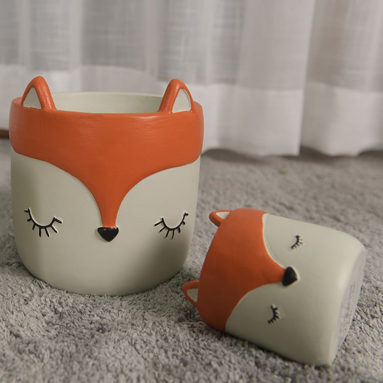 Cute Fox Animal Design Cement Flowerpot Manufacturer