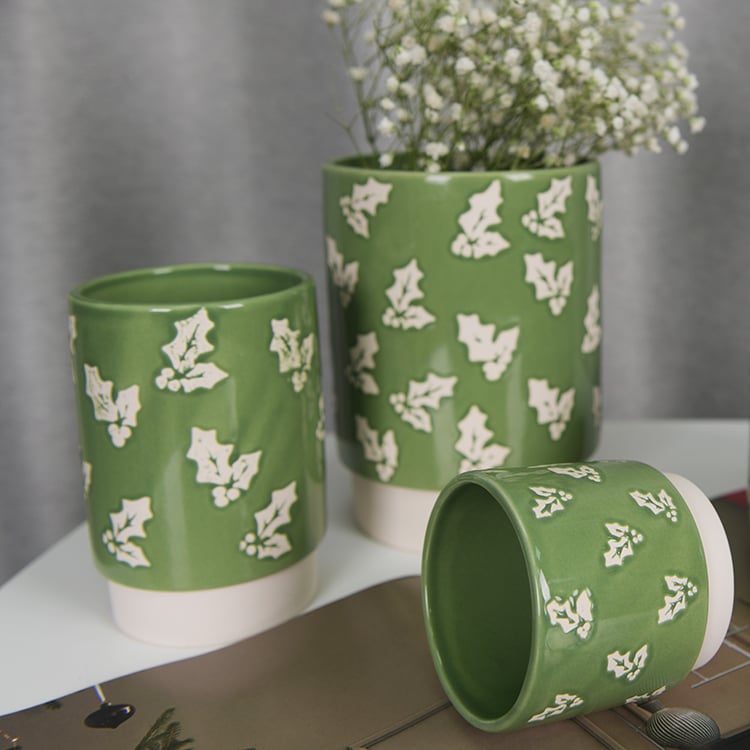 Modern Romantic Design Round Shaped Ceramic Plant Pot