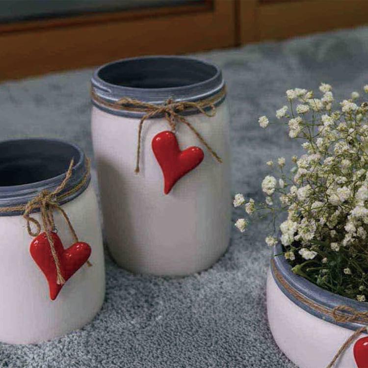 Season Decoration Ceramic For Plants Glazed Pots For Valentine's Day