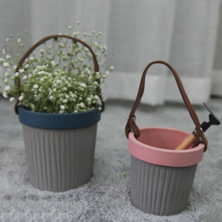 Make Planter Cement Flower Pot In Strip Design Nordic Simple Flowerpots