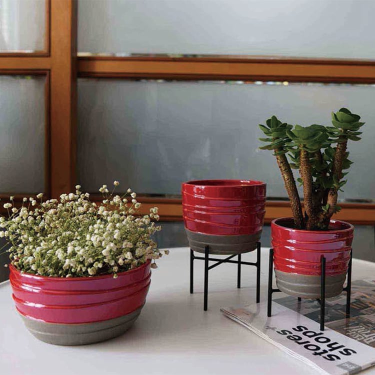Ceramic Flower Pot Glazed Succulent Planter Pot For Indoor Outdoor Garden