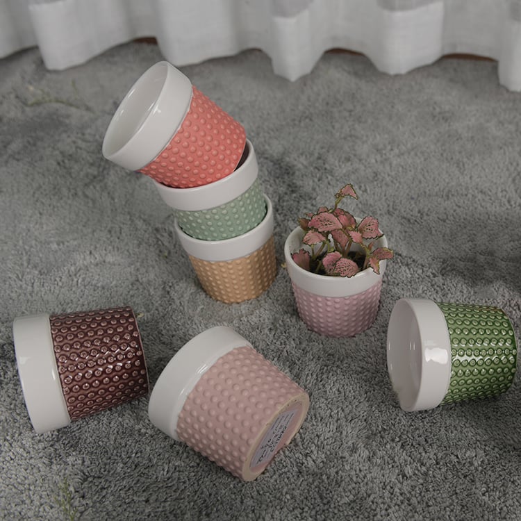 Small Light Cup Shaped Succulent Ceramic Planter Flower Pot