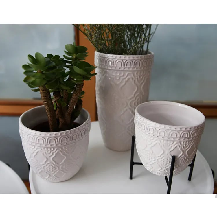 Mini Outdoor Succulent Plant Pots Small Flower Ceramic Planter For Wholesale