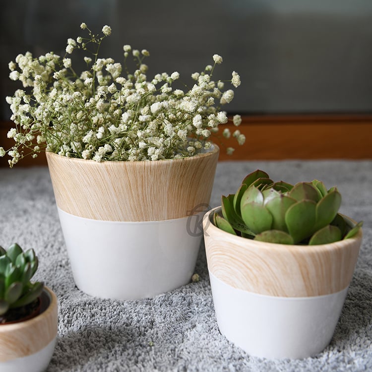 Hot Promotion Fashion Design Wood Painting Ceramic Flowerpot
