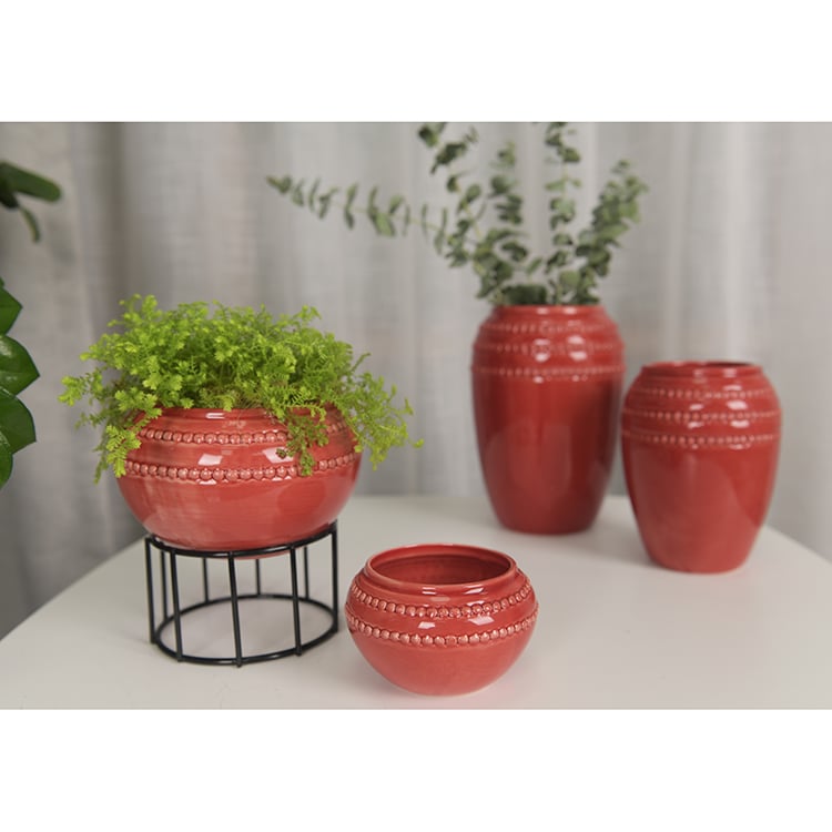 Custom High-qaulity Cheap Green Ceramic Flower Pot