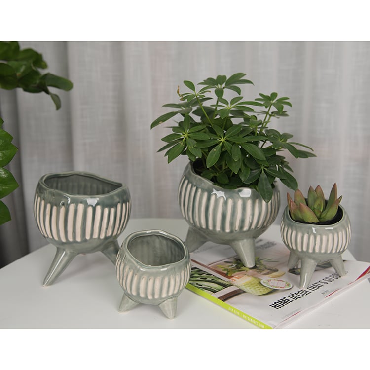 Unique Design Round Ceramic Flower Planter Pot