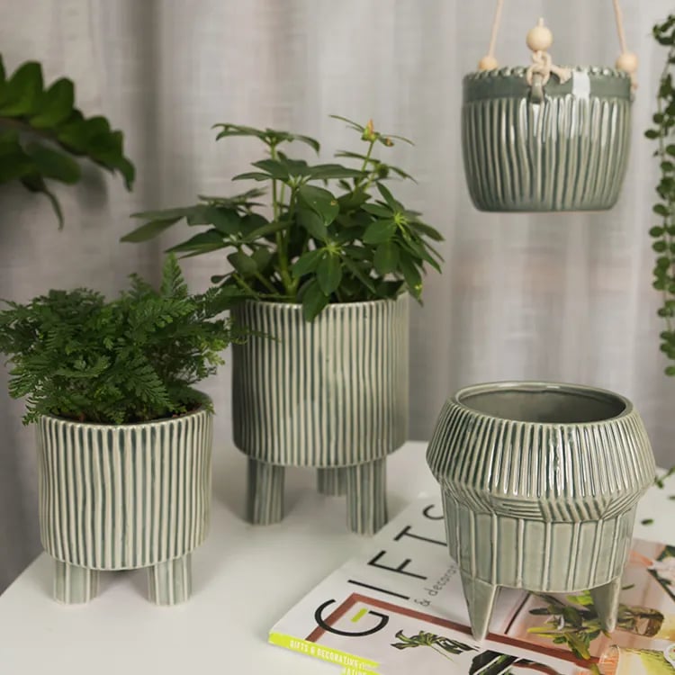 Home Garden Succulent Flower Pot Wholesale Hanging Ceramic Planter