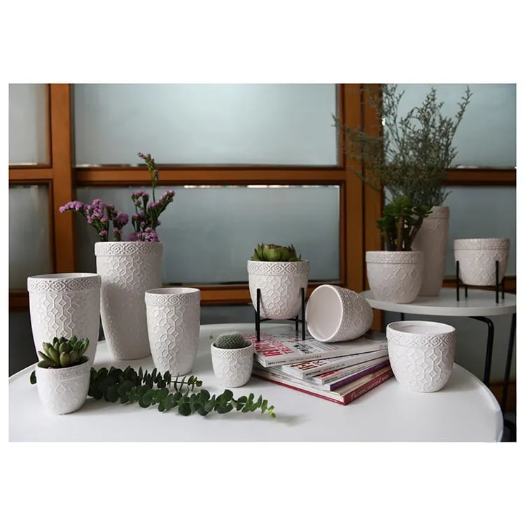 Mini Outdoor Succulent Plant Pots Small Flower Ceramic Planter For Wholesale