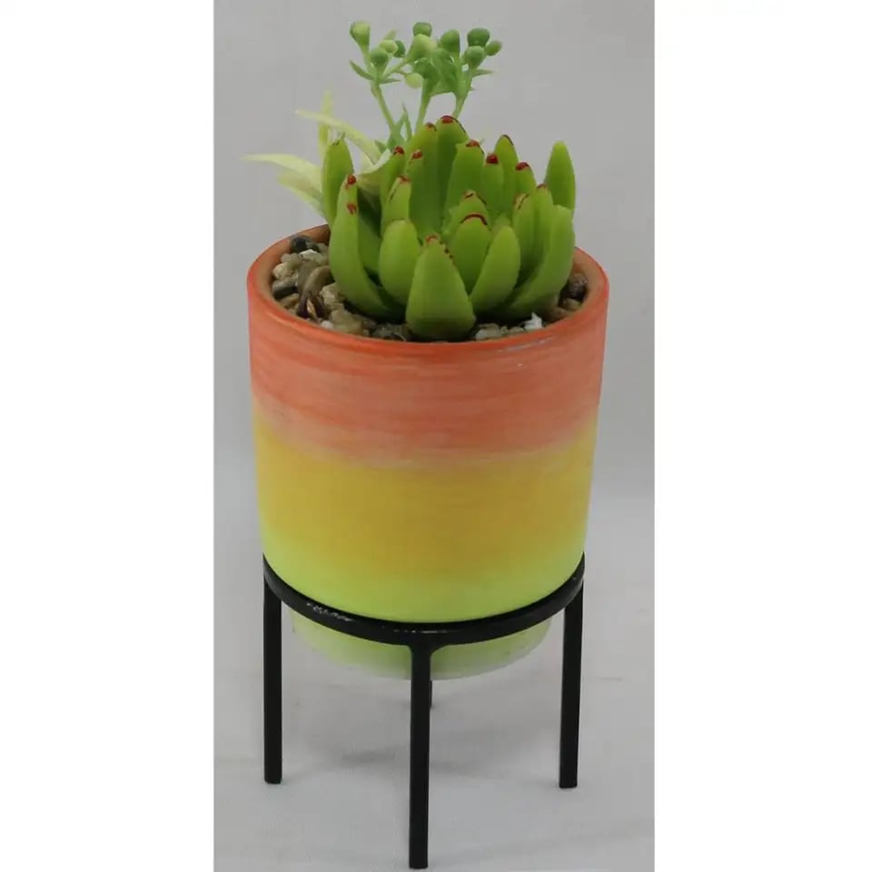 Home or Garden Decoration Warm Tone Cement Concrete Round Flower Pot