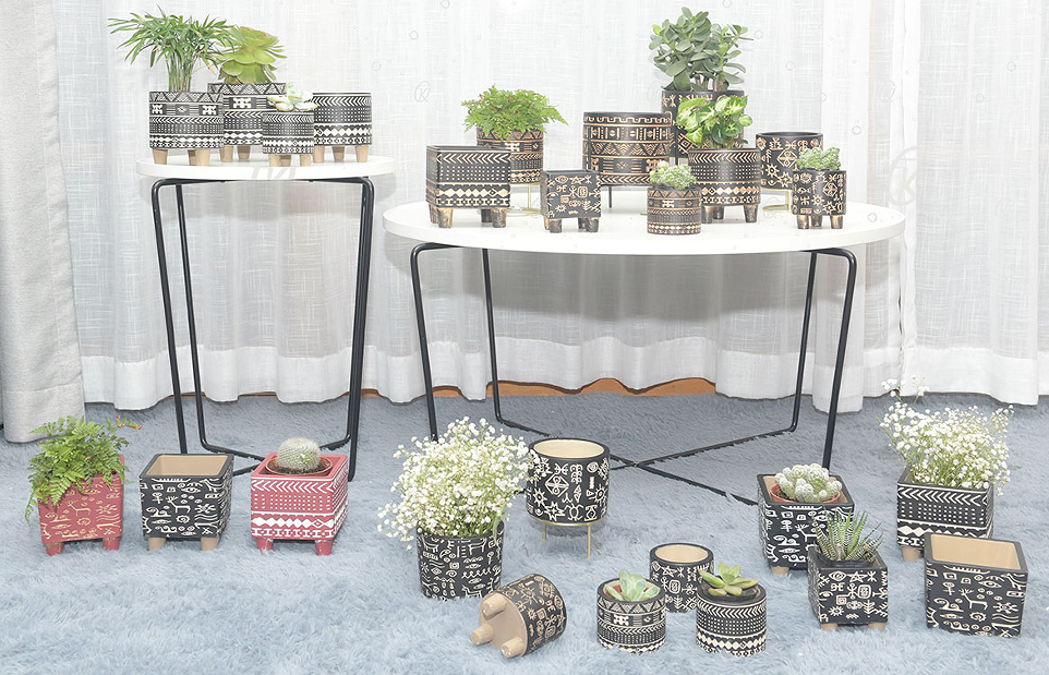 Creative design cement flowerpot for indoor