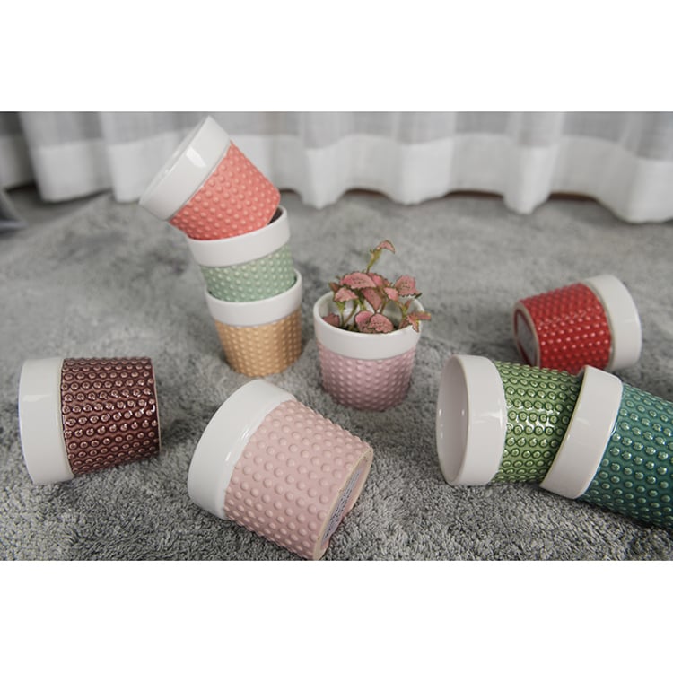 Small Light Cup Shaped Succulent Ceramic Planter Flower Pot