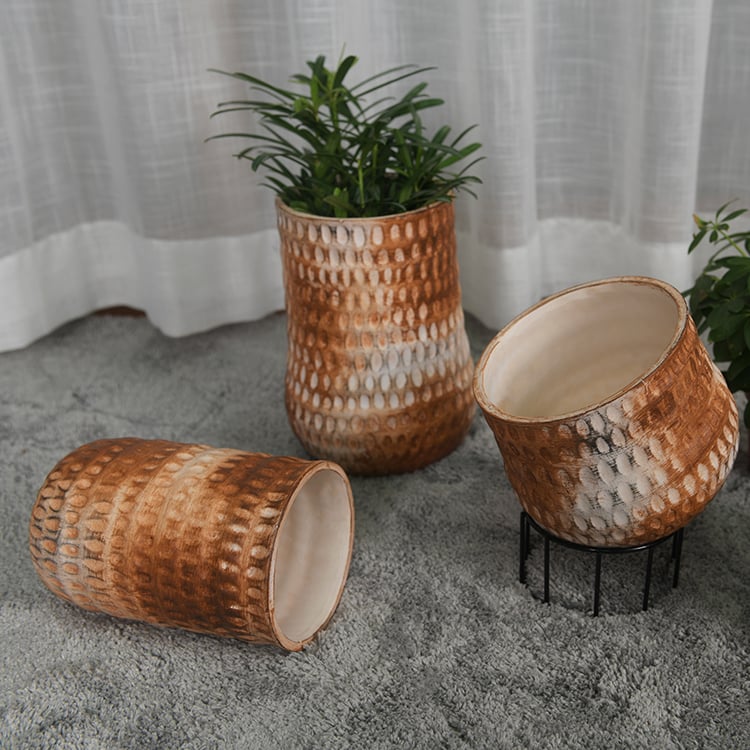 High Quality Without Handle Cup Shaped Ceramic Planter Pot