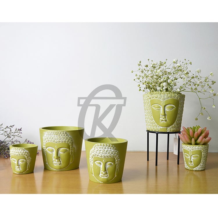 Hot Promotion Art Round Light Weight Bulk Mini Cement Planter Flower Pot