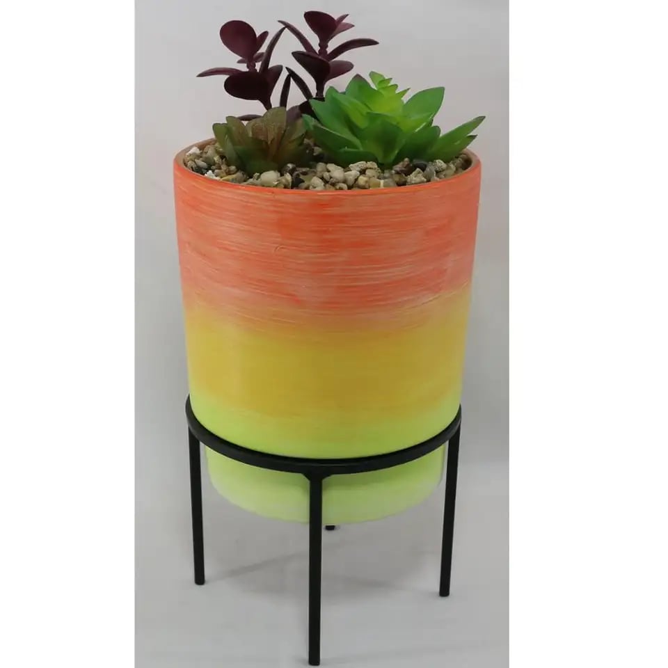 Home or Garden Decoration Warm Tone Cement Concrete Round Flower Pot