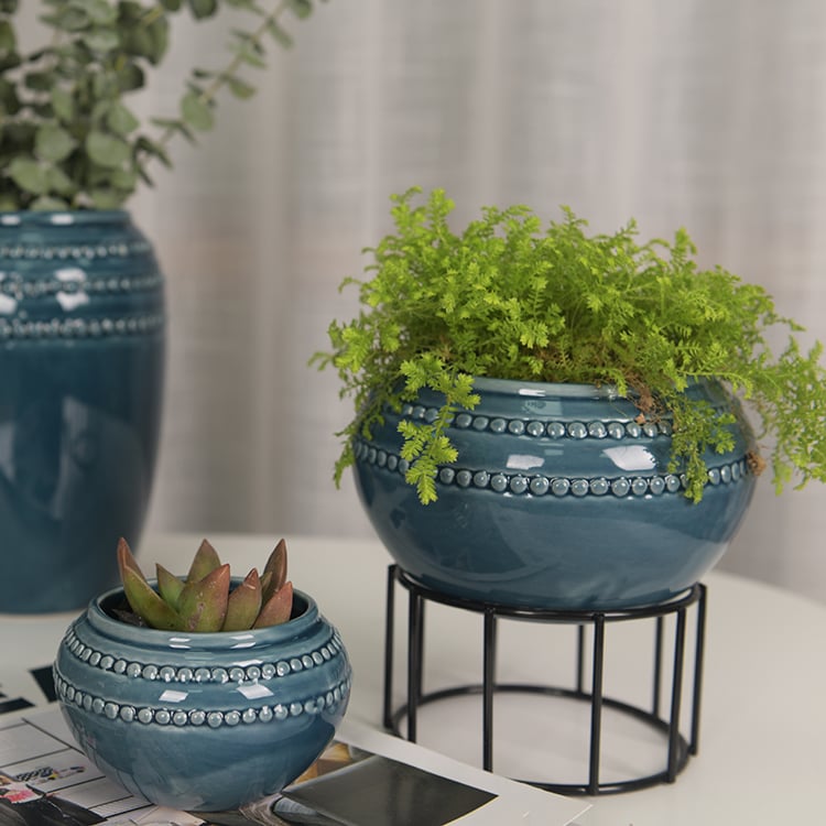 Custom High-qaulity Cheap Green Ceramic Flower Pot