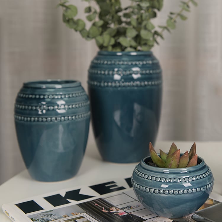 Custom High-qaulity Cheap Green Ceramic Flower Pot
