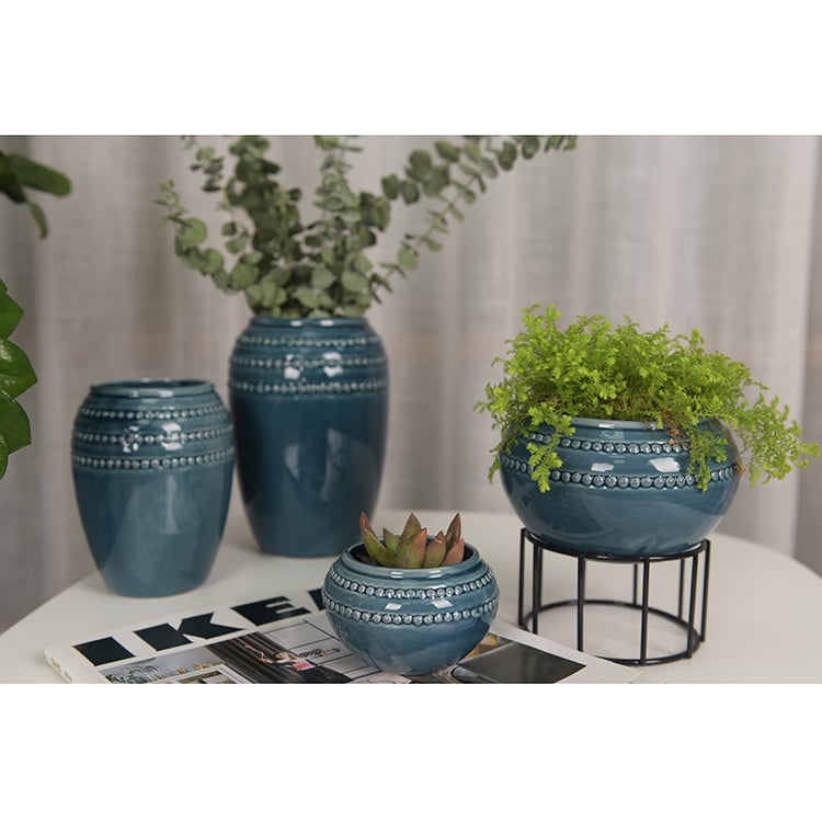Custom High-qaulity Cheap Green Ceramic Flower Pot