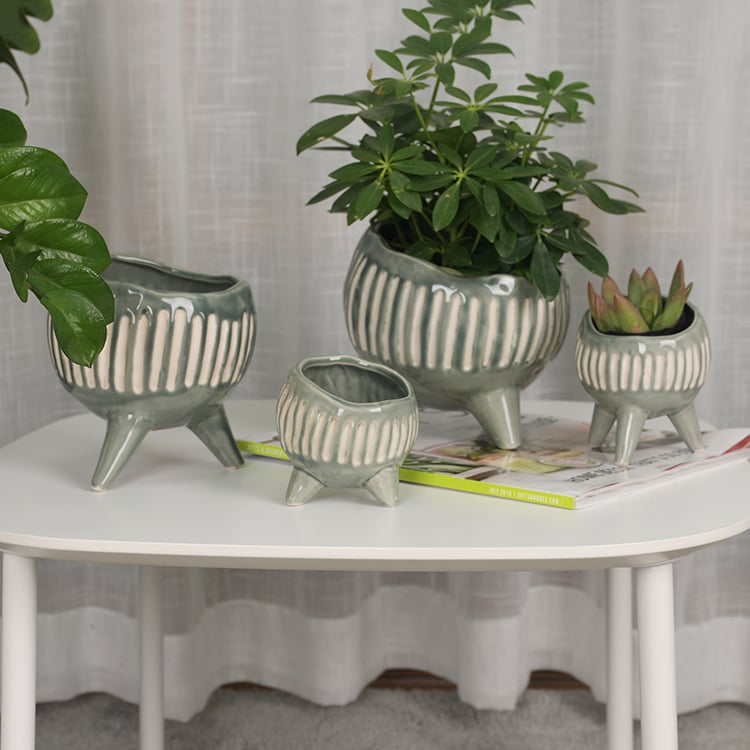 Unique Design Round Ceramic Flower Planter Pot